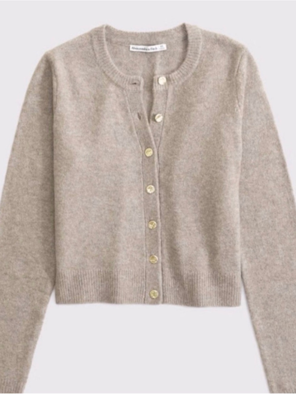 Abercrombie Crew Cardigan - Taupe
